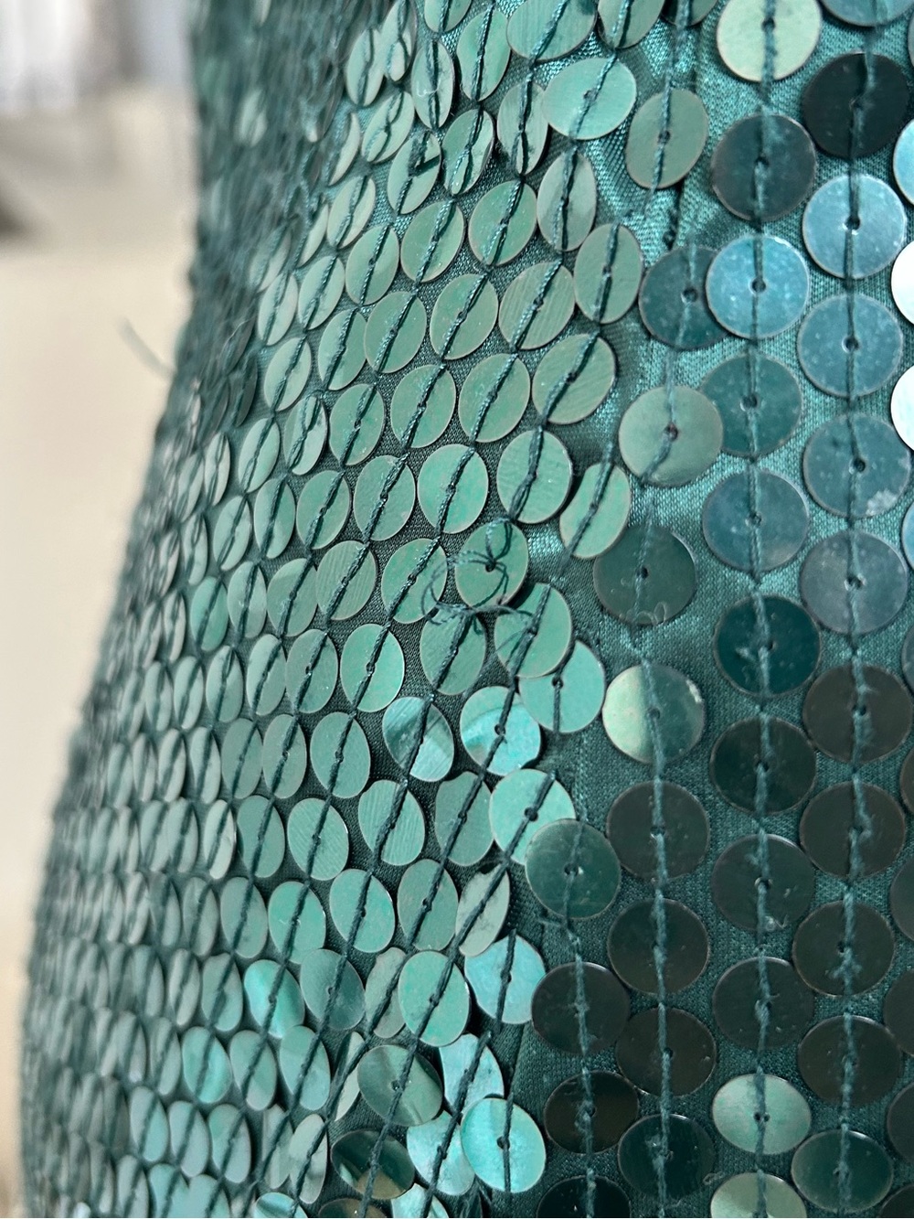 Vintage Niteline Della Roufogali Emerald Green Sequin-Strap Mini Dress - Picture 7 of 10